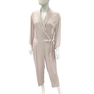 Free People Jumpsuit Women’s SZ XS 3/4 Sleeves Wrap Style Tie Closure Dusty Pink